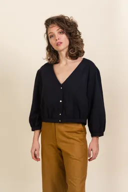 Jyoti - Fair Works Jyoti - Fair Works Damen vegan Bluse Sahay Schwarz – Produktbild 1 von 1