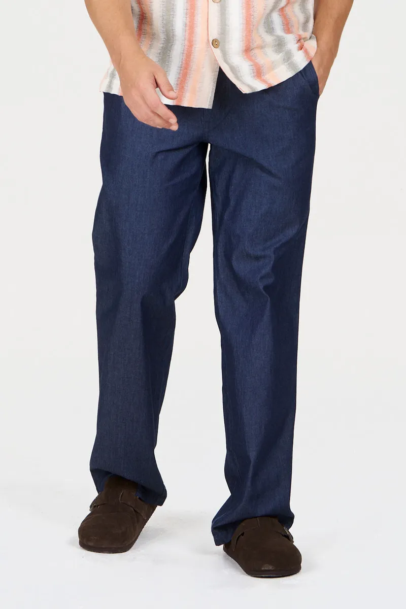 KOMODO KOMODO Herren vegan Hose Joshua Mid Wash Blau, Dunkelblau, – Produktbild 1 von 2