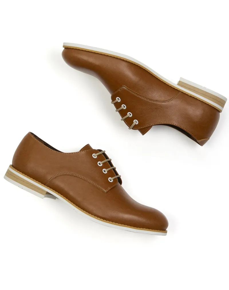 Will's Vegan Store Will's Vegan Store Herren vegan Derby Schuhe Casual Derbys Hellbraun, Hellbraun, – Produktbild 2 von 2