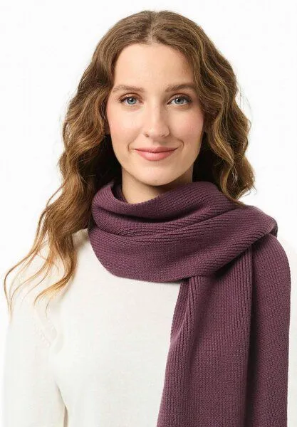 ORGANICATION ORGANICATION Unisex Strickschal aus Bio-Baumwolle, Dark fig, – Produktbild 2 von 4