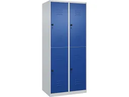 C+P C+P Doppelstock-Spind Classic PLUS, 4 Fächer, 1850x800x500mm, Lichtgrau/Enzianblau – Produktbild 1 von 1