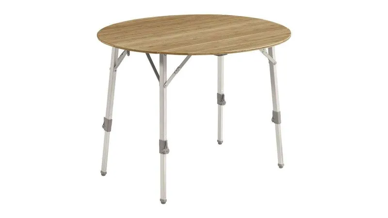 Outwell Outwell Custer Round Falttisch mit Bambustischplatte Rund 90 cm, Hellbraun, – Produktbild 1 von 2