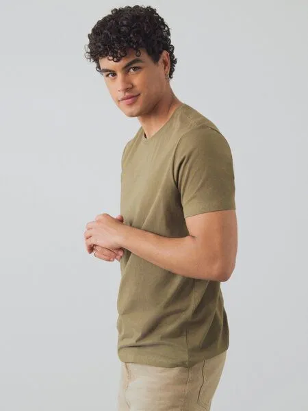 Honest Basics Honest Basics Herren Basic T-Shirt aus Bio- und recycelter Baumwolle, Oregano, – Produktbild 3 von 4