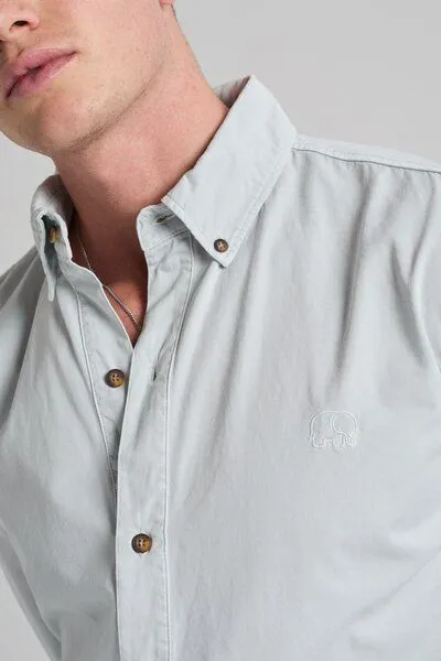 Trendsplant Trendsplant Postiguet Pigment Dyed Twill Shirt Air Blue, Blau, – Produktbild 4 von 4