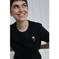 Kultgut Kultgut Artdesign - Biofair- Flauschiges Femin Shirt / Little Shark, Schwarz, – Produktbild 1 von 1
