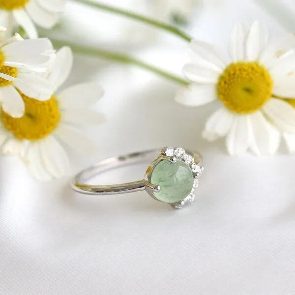 Eppi Eppi Goldener Ring mit Avanturin und Diamanten Zaray, Rosa, – Produktbild 3 von 4