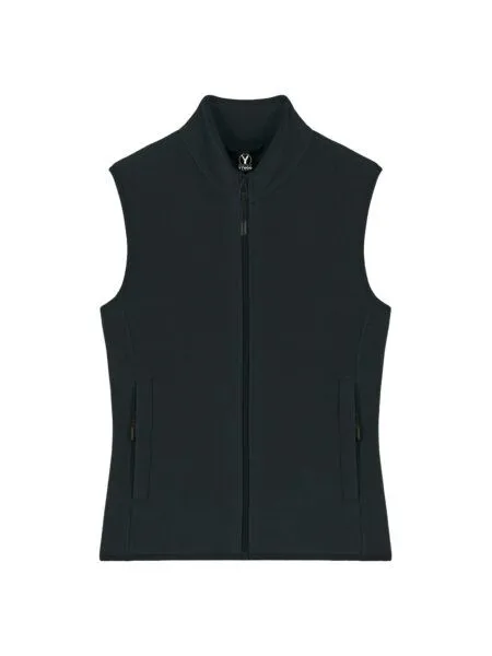 YTWOO YTWOO Damen ärmellose Fleecejacke enganliegend aus 100% recyceltem Polyester, Schwarz, – Produktbild 3 von 4