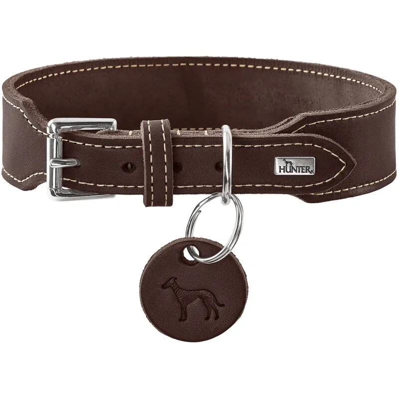 Dog Sport Dog Sport HUNTER Hundehalsband Aalborg extrabreit dunkelbraun XS, Dunkelbraun, – Produktbild 1 von 1