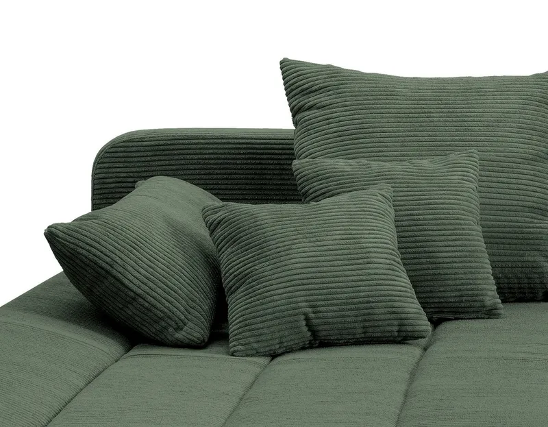 Home affaire Ecksofa Imola, bequem, aktuelle Steppung im Sitz, L-Form, Breite 270cm, wahlweise mit Bettfunktion, Grün, – Produktbild 5 von 5