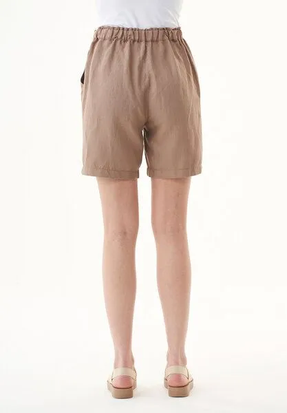 ORGANICATION ORGANICATION Shorts aus TENCEL Lyocell und Leinen, Braun(deep taupe), – Produktbild 4 von 4