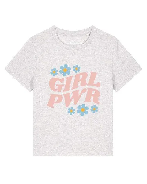 watapparel watapparel T-Shirt Frauen Girl power, Cool heather grey, – Produktbild 1 von 2