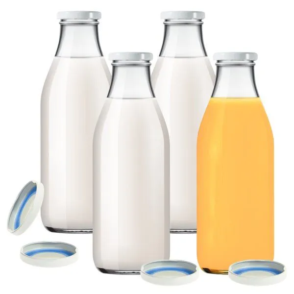 mikken mikken 4er Set Milchflasche 1000 ml mit Ersatzdeckel Blueseal – Produktbild 1 von 4