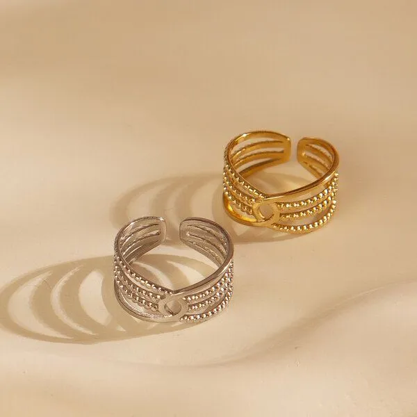ELEKTROPULLI Größenverstellbarer Boho Summer Ring ca. Ø 17 - 19mm von Elektropulli, Silber, – Produktbild 3 von 5
