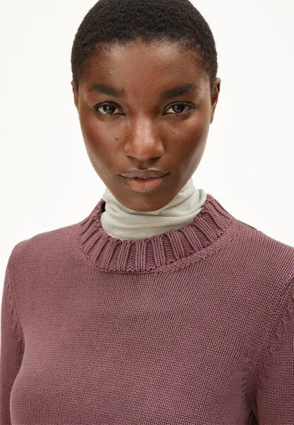 ARMEDANGELS ARMEDANGELS AMALIAAS GMT DYE Damen Pullover aus Bio-Baumwolle, Dark berry, – Produktbild 3 von 4