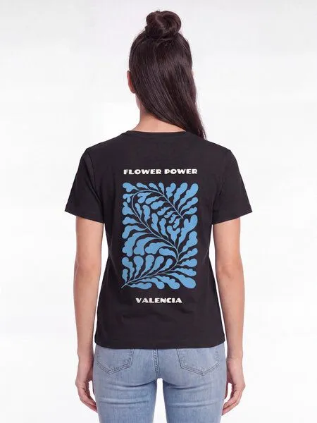 watapparel watapparel T-Shirt Frauen Valencia Flora, Black, – Produktbild 2 von 2