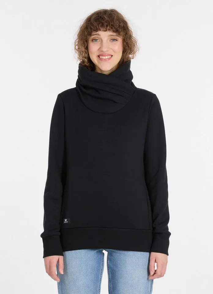 ragwear ragwear Sweatshirt ANABETH mit hohem Stehkragen, aus Baumwolle und Polyester, in Sweatware, Schwarz, – Produktbild 1 von 1