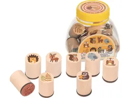 Goki goki Kinder Stempelset mit buntem Stempelkissen "Waldtiere" 9-teilig – Produktbild 1 von 1