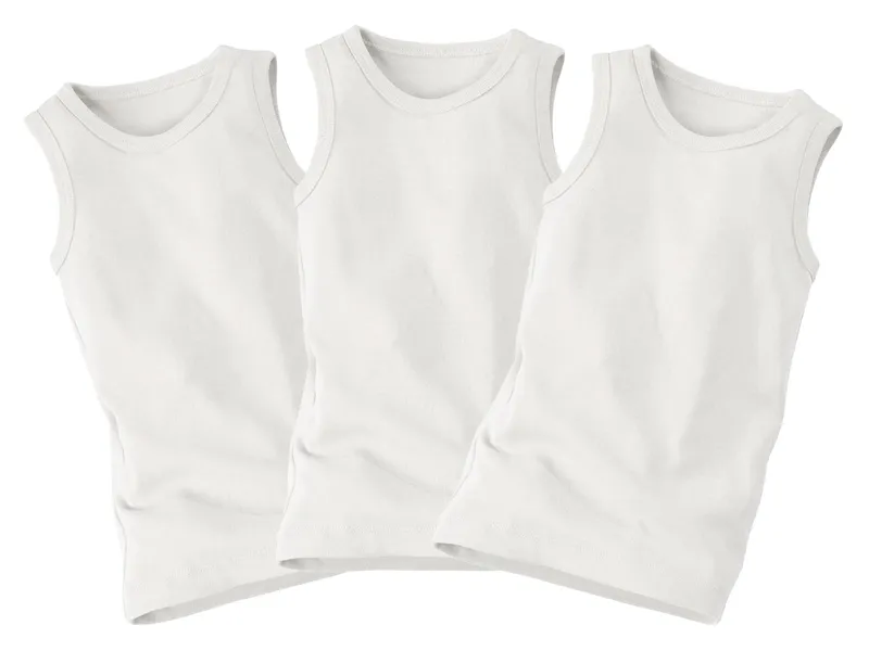 HANS NATUR Baby und Kinder Unterhemd Bio-Baumwolle 3er Set off white Gr.110/116, Weiß, – Produktbild 1 von 2
