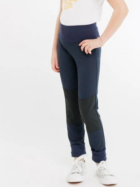 Babbily Babbily Verstellbare Thermo-Leggings aus Bio-Baumwolle mit robustem Knie, Blau, – Produktbild 2 von 4