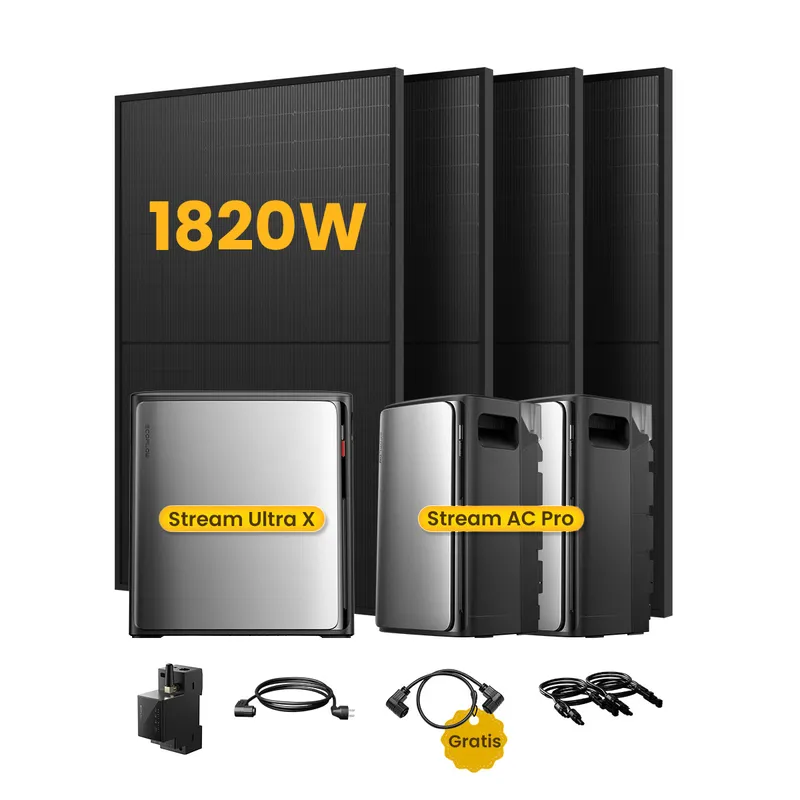EcoFlow EcoFlow Stream Ultra X, All-in-One Speicher für Balkonkraftwerke, mit 4 x 455 Bifaziale Solarmodule, by Powerness - Stream Ultra X + 2 x Stream AC Pro | 7680Wh / Gratis Meter / Selbstabholung – Produktbild 1 von 1
