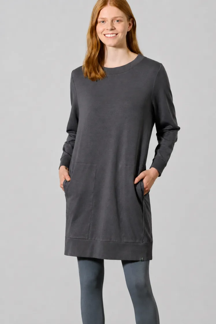 HempAge Hempage Damen vegan Sweatshirt Dress Anthrazit, Grau, – Produktbild 2 von 2