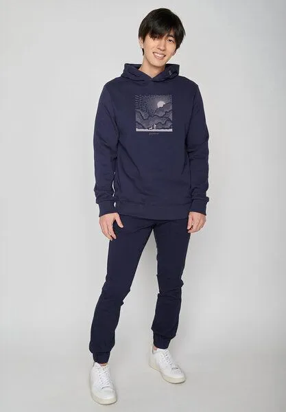 GreenBomb GREENBOMB Nature Friends Star - Kuschliger Hoodie aus Bio-Baumwolle / hochwertiger Print / GOTS / Fair & Vegan, Blau (marineblau), – Produktbild 3 von 4