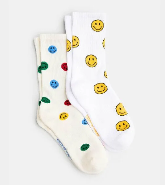 Natural Vibes Natural Vibes 2-Pack Smiles Bio GOTS | Geschenkset | Bunte Tennissocken | Herren Damen Socken | – Produktbild 6 von 8