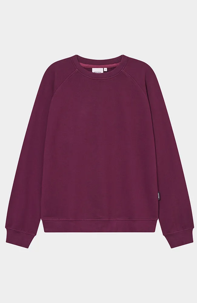 Dedicated DEDICATED Damen vegan Sweatshirt Ystad Base Fig Rot, Violett, – Produktbild 2 von 2