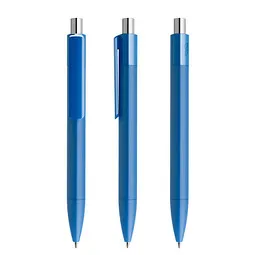 prodir prodir® Druckkugelschreiber DS4 PMM Push, blaue Mine, blau/silber poliert – Produktbild 1 von 1
