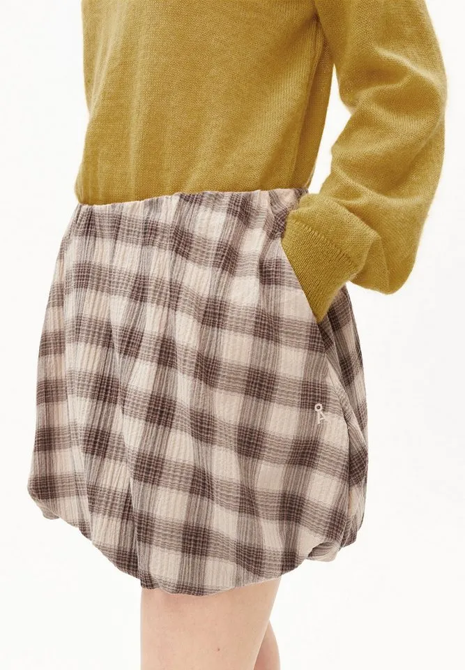 ARMEDANGELS ARMEDANGELS Jerseyrock CHECK BALLOON Minirock aus Bio-Baumwoll Mix (Regular Fit) Mini – Produktbild 3 von 5