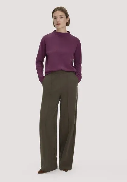 hessnatur hessnatur Hose Wide Leg Relaxed aus Bio-Baumwolle, Vintage oliv, – Produktbild 1 von 3