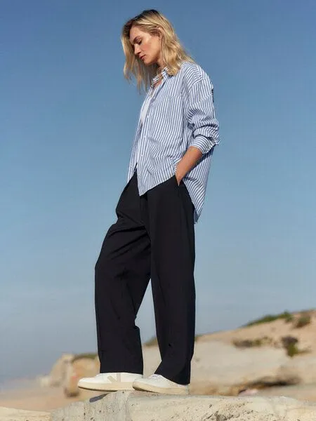 WOTE WOTE Streifen Bluse Oversized, Blau-weiß, – Produktbild 2 von 4