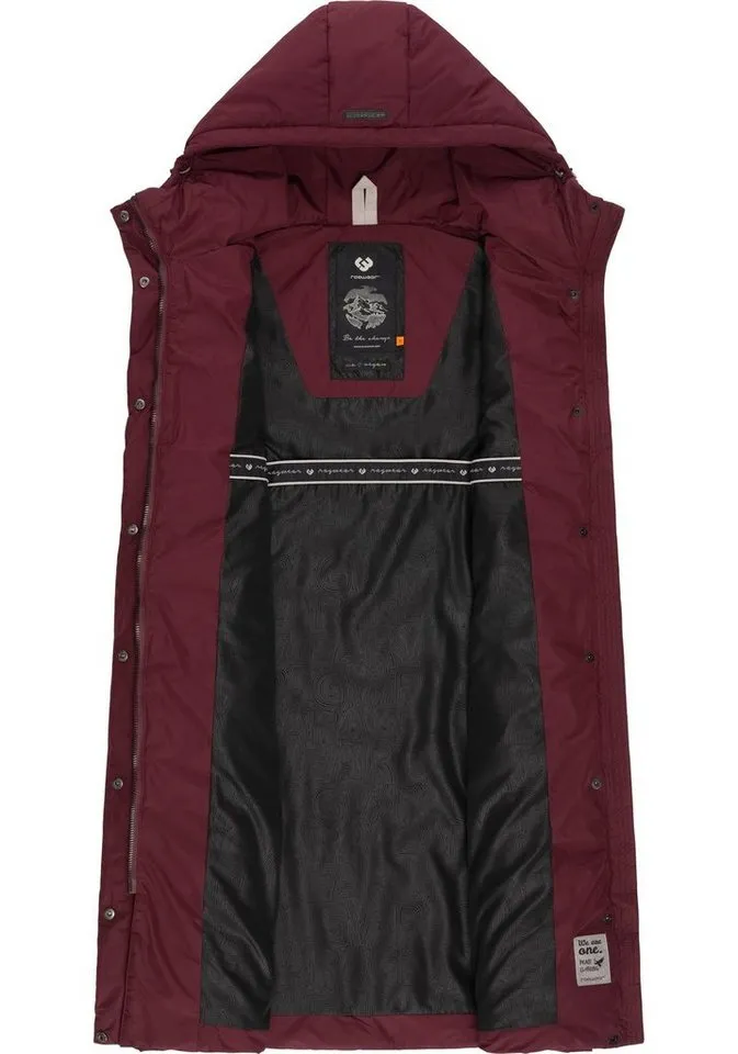 ragwear ragwear Steppweste Suminka Vest Wasserdichte, lange Damen Winterweste, Rot, – Produktbild 3 von 3