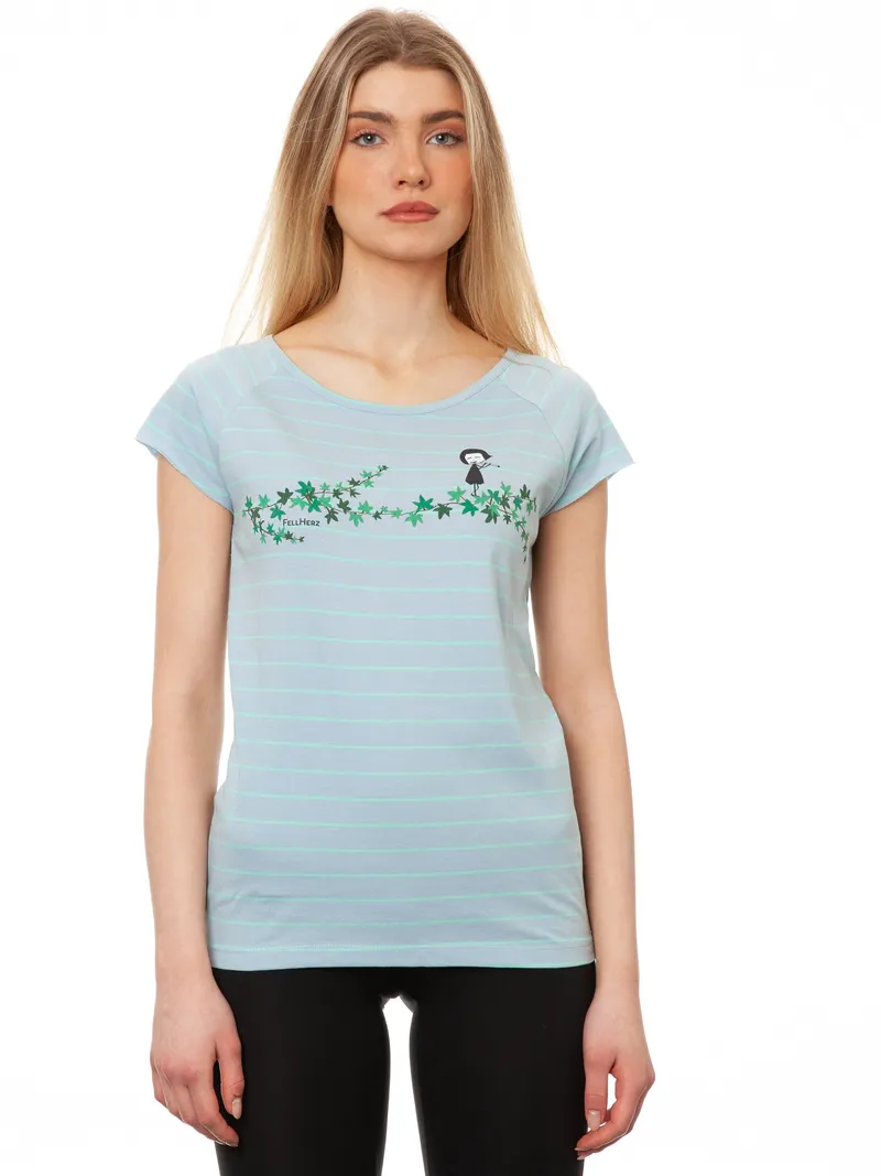 FellHerz Efeumädchen Cap Sleeve striped light blue mint - XL – Produktbild 1 von 1