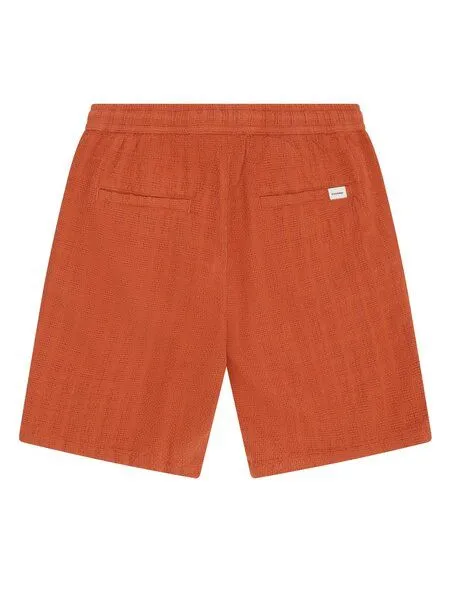 KnowledgeCotton Apparel KnowledgeCotton Apparel Shorts Fig Loose Structure, Burnt brick, – Produktbild 2 von 4