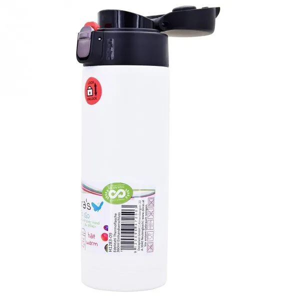 Dora's Dora's Thermobecher "Weiß" (360ml) – Einhandverschluss – Edelstahl & Vakuumisoliert – Produktbild 2 von 3