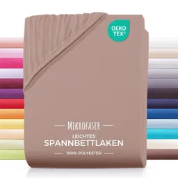 Carpe Sonno Spannbettlaken 90x200 100x200 140x200 160x200 180x200 200x200 Mikrofaser Polyester, Mikrofaser, Gummizug: rundum, (1 Stück), Weiches Spannbetttuch Bügelfrei & Pflegeleicht, 100x200 Braun – Produktbild 1 von 1