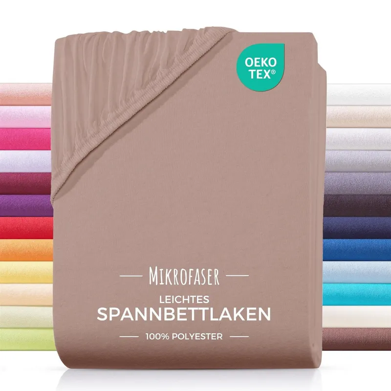 Carpe Sonno Spannbettlaken 90x200 100x200 140x200 160x200 180x200 200x200 Mikrofaser Polyester, Mikrofaser, Gummizug: rundum, (1 Stück), Weiches Spannbetttuch Bügelfrei & Pflegeleicht, 100x200 Braun, Braun, – Produktbild 1 von 5