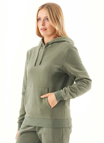 ORGANICATION ORGANICATION ESSENTIALS-HARRE-Soft Touch Hoodie aus Bio-Baumwolle, Grün(olive), – Produktbild 3 von 4