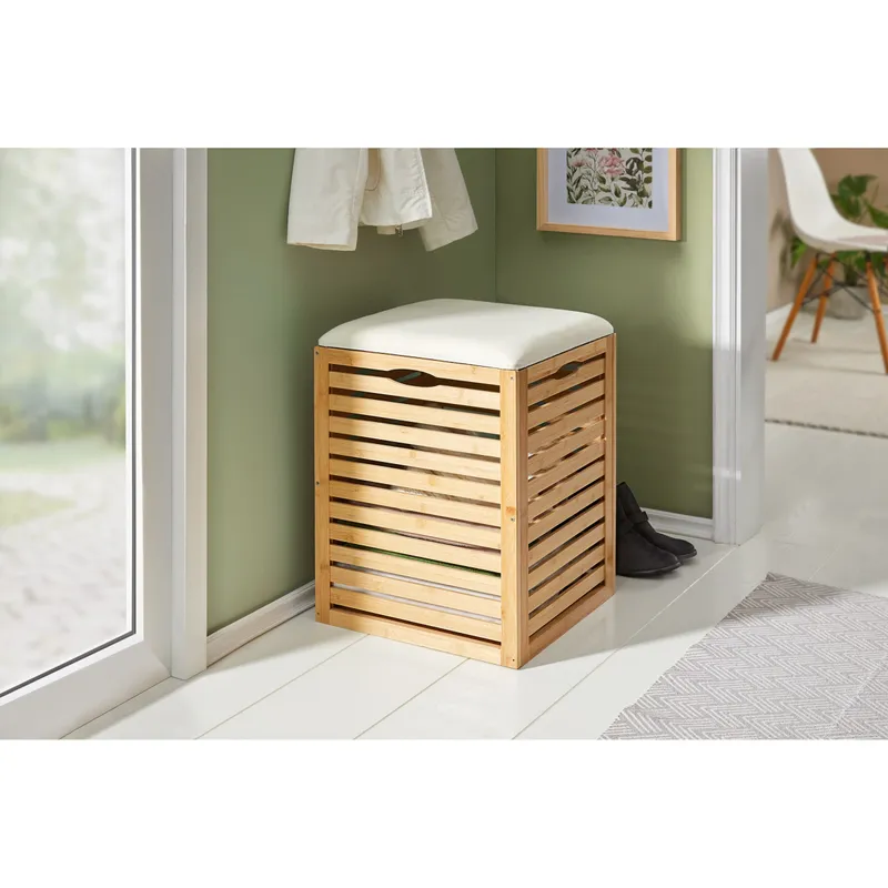 genialo genialo Bambus-Aufbewahrungshocker, Braun, – Produktbild 4 von 4