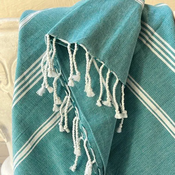 Karawan authentic Karawan authentic Hamamtuch Bio-Baumwolle Hammam, Türkis, – Produktbild 3 von 4