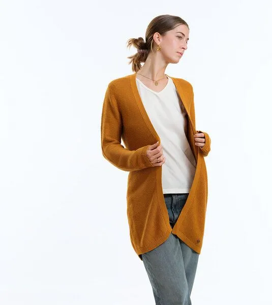 Gary Mash GARY MASH Long-Cardigan Alamo aus Biobaumwolle, Senfgelb, – Produktbild 1 von 4