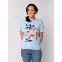 watapparel watapparel T-Shirt Frauen Its coffee time, Blue soul, – Produktbild 1 von 1