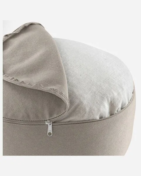 Lotuscrafts Lotuscrafts Yogakissen Lotus - Sitzhöhe 15cm - ohne Bestickung - GOTS zertifiziert, Light taupe, – Produktbild 3 von 4