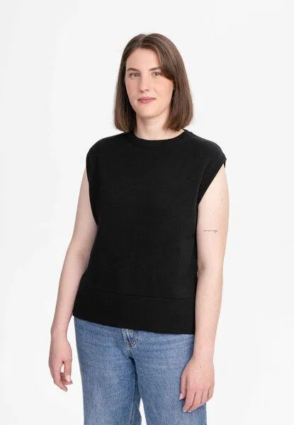MELA Jacquard Strick Pullunder JAMUNA | von MELA | Fairtrade & GOTS zertifiziert, Schwarz, – Produktbild 1 von 4