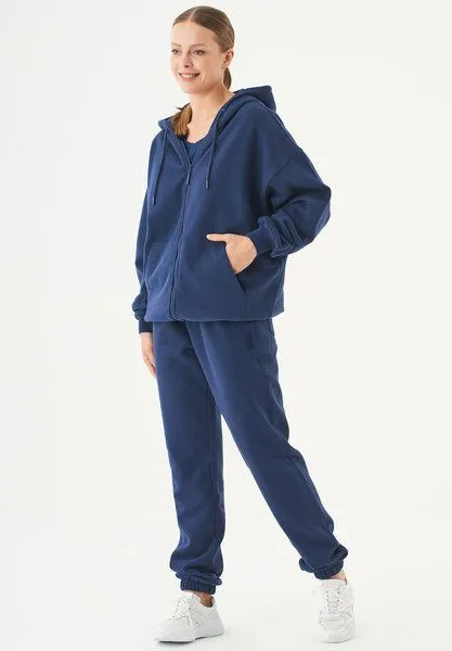 ORGANICATION ORGANICATION ESSENTIALS-JALE- Soft Touch Sweatjacke aus Bio-Baumwolle, Navy, – Produktbild 2 von 4