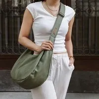 BOWLEANIES TASCHEN BOWLEANIES TASCHEN Moon Bag XXL aus Lederfaserstoff, Khaki, – Produktbild 1 von 1