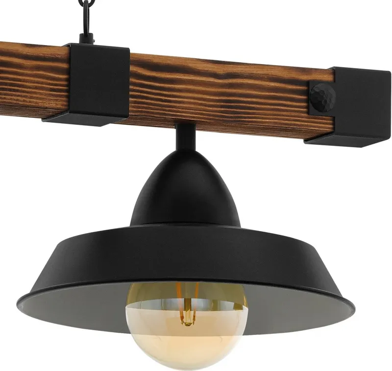 EGLO EGLO Hängeleuchte OLDBURY, ohne Leuchtmittel, Vintage Pendelleuchte, E27, 86 cm, FSC zertifiziert, Braun, – Produktbild 5 von 5
