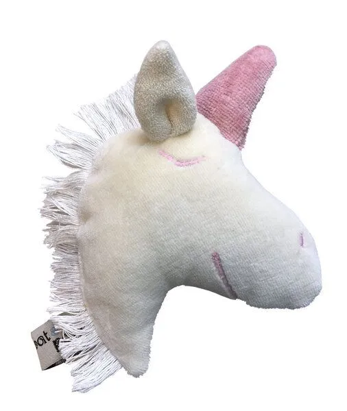 Pat und Patty Pat und Patty Kuscheltier Greifling mit Rassel "Einhorn" Kopf , 100 % Baumwolle-kbA – Produktbild 2 von 6