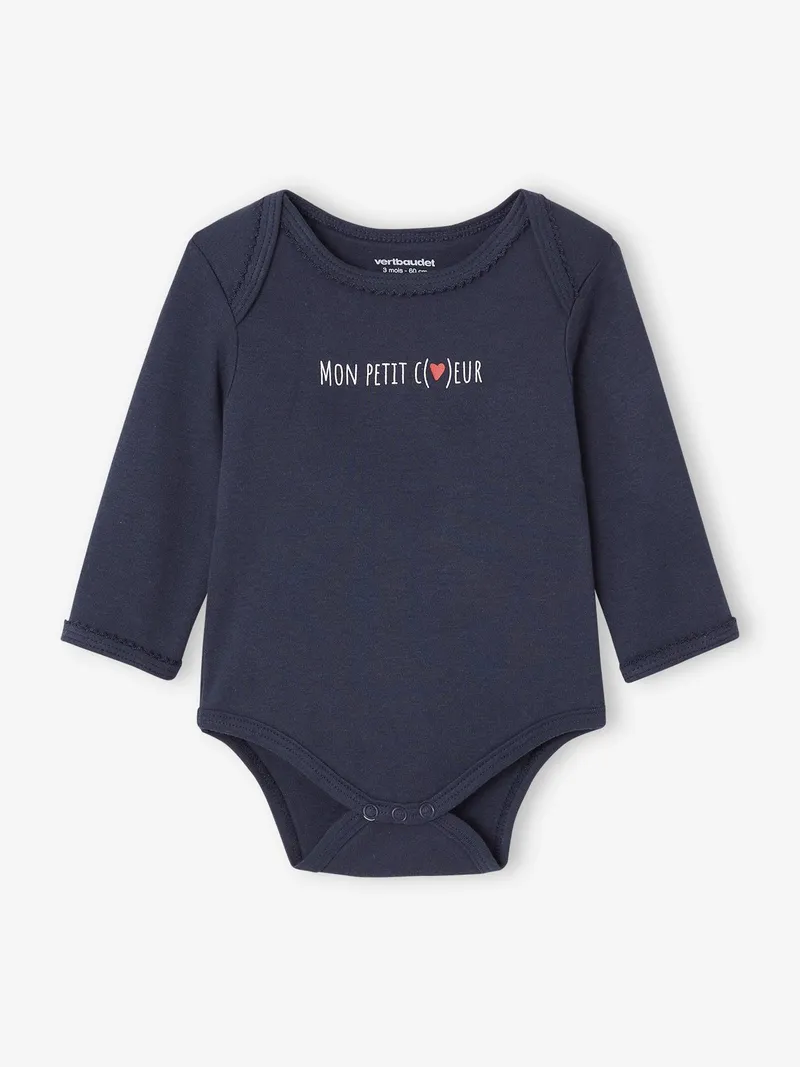 Vertbaudet 5er-Pack Baby Schlupfbodys, Nachtblau+weiß+gestreift+wollw, – Produktbild 4 von 4